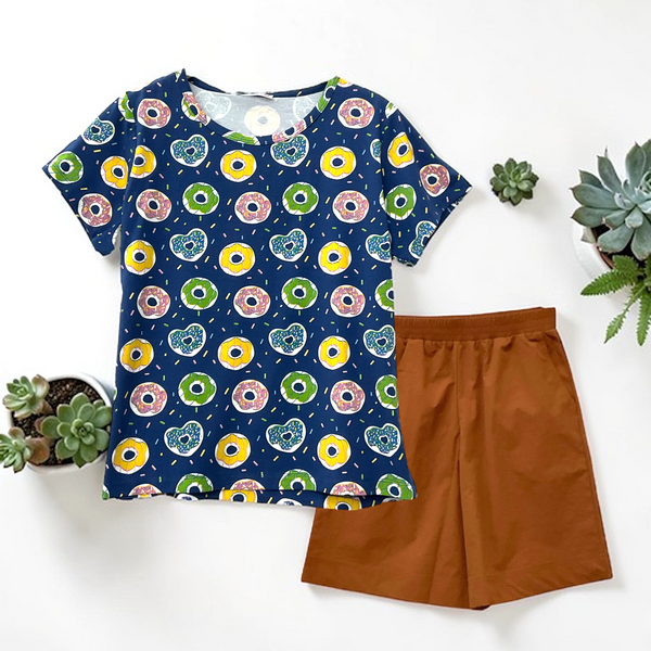 Patch Women Rayon Floral Printed Short Sleeve Round Neck Top