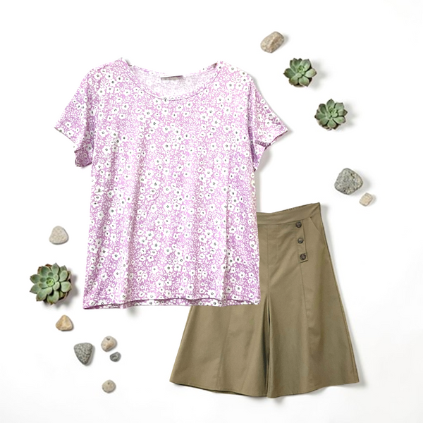 Patch Women Rayon Floral Printed Short Sleeve Round Neck Top