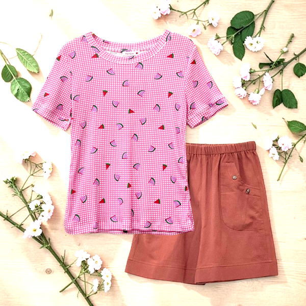 Patch Women Clothes Casual Floral Printed Short Sleeve T-Shirt