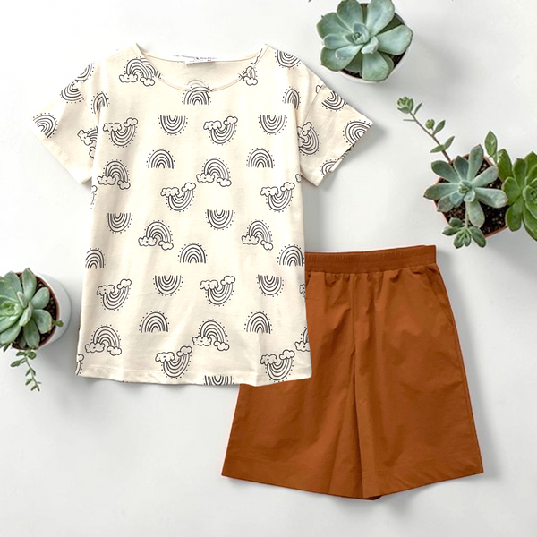 Patch Women Cotton Short Sleeve Printed T-Shirt