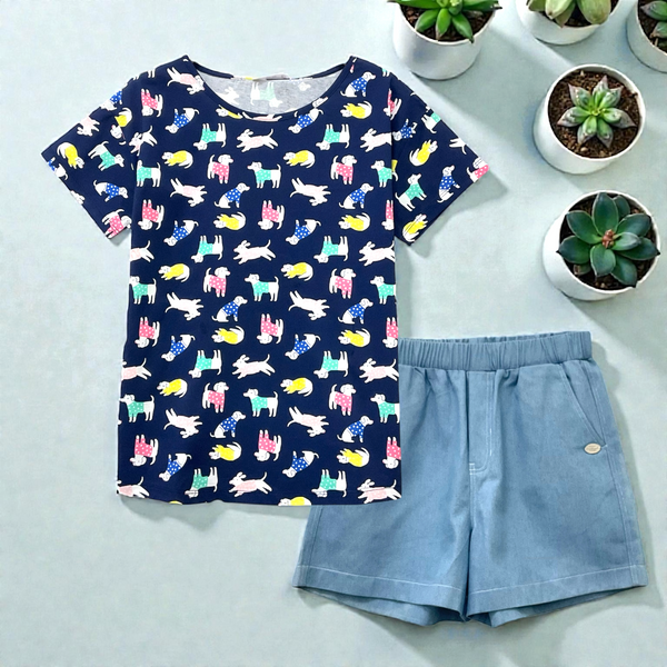 Patch Women Cotton Short Sleeve Printed T-Shirt