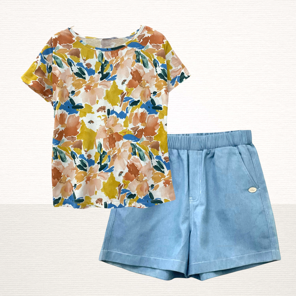 Patch Women Cotton Short Sleeve Printed T-Shirt