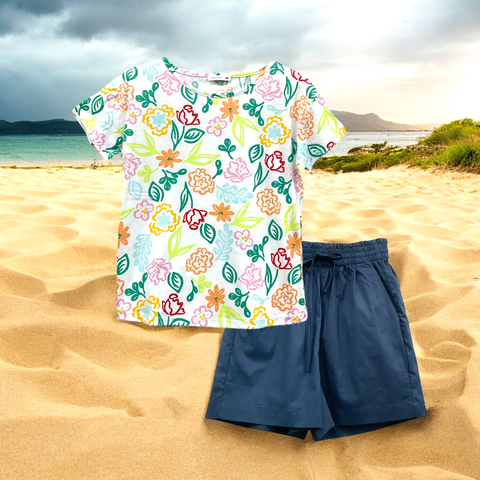 Patch Women Cotton Short Sleeve Printed T-Shirt