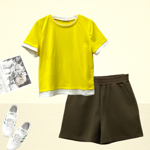 Patch Women Clothes Casual Round Neck Short Sleeve T-Shirt