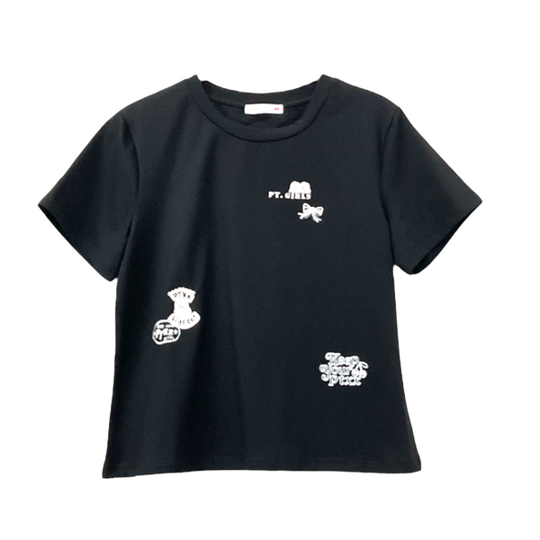 Patch Women Clothes Casual Short Sleeve Round Neck T-Shirt