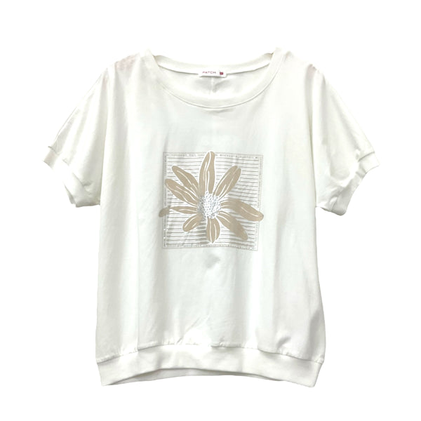 Patch Women Clothes Casual Round Neck Short Sleeve T-Shirt