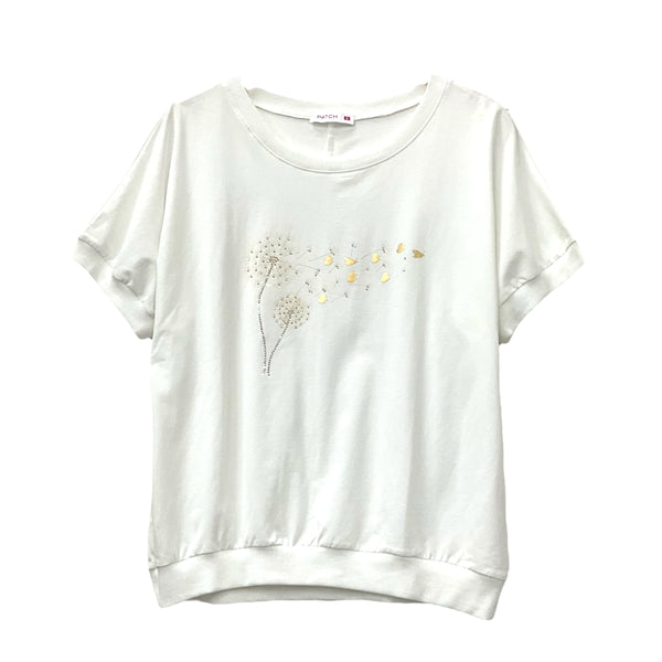 Patch Women Clothes Casual Round Neck Short Sleeve T-Shirt