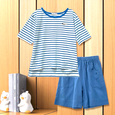 Patch Women Clothes Casual Short Sleeve T-Shirt Striped