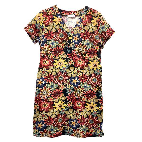 Patch Ladies Short Sleeve Linen Dress