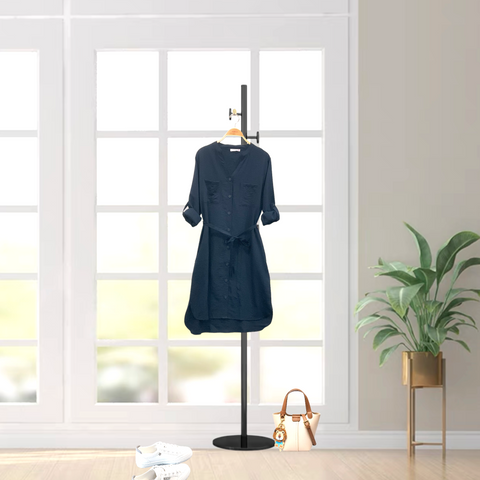 Patch Women's Button Down V Neck Loose Plain Midi Dress