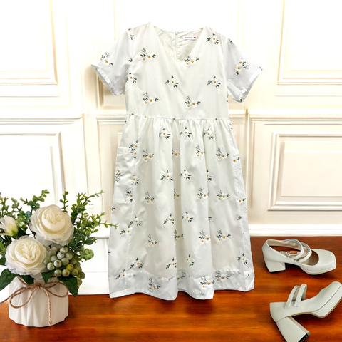 Patch Casual Cotton Long Dress
