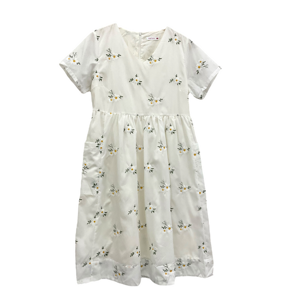 Patch Casual Cotton Long Dress