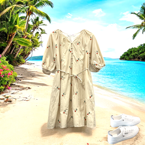 Patch Casual Dress With Pocket