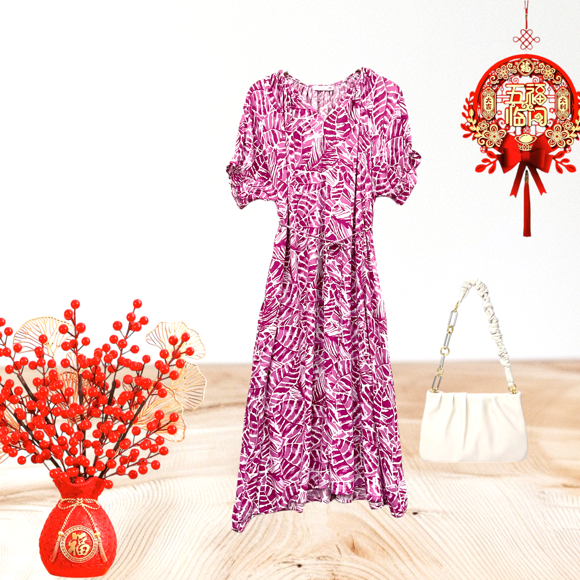 Patch Casual Cotton Printed Long Dress