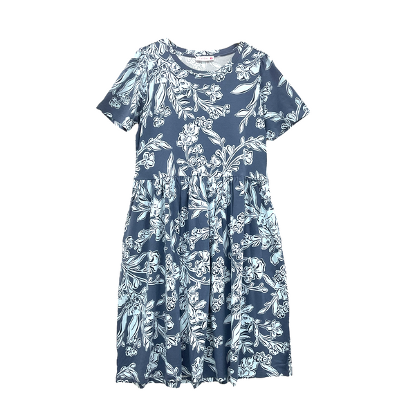 Patch Women's Short Sleeve Round Neck Floral Printed Dress