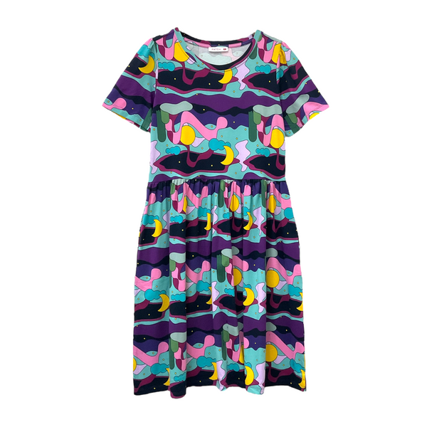 Patch Women's Short Sleeve Round Neck Floral Printed Dress