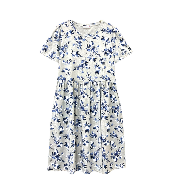 Patch Women's Short Sleeve Round Neck Floral Printed Dress