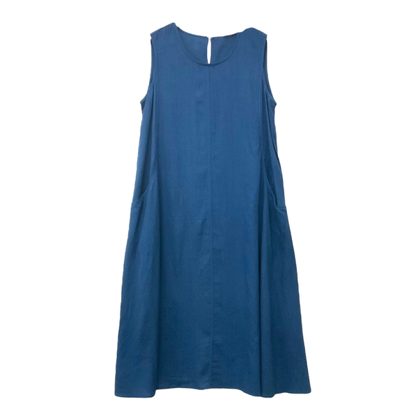 Patch Women Sleeveless Cotton Linen Dress