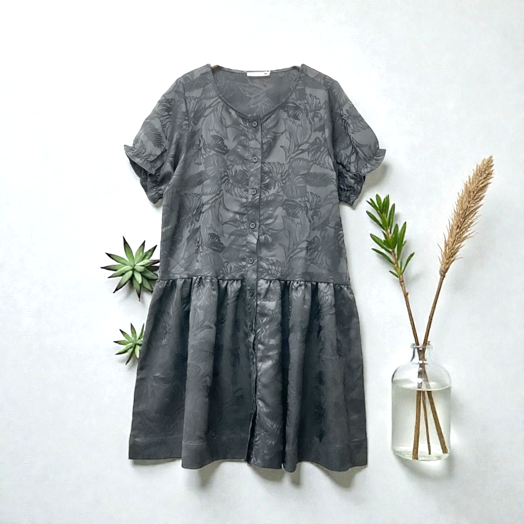 Patch Casual Round Neck Short Sleeve Dress