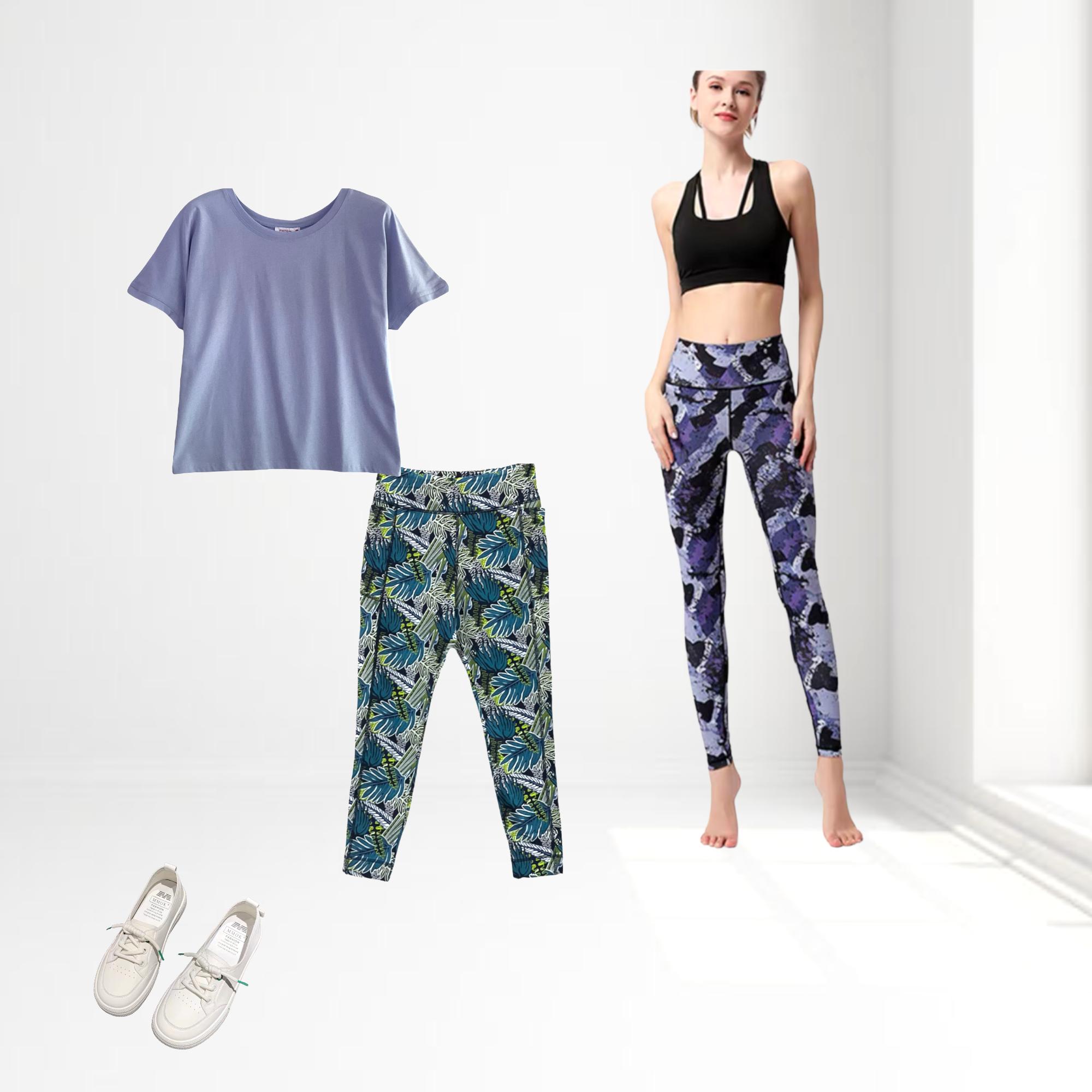 Patch Women's Yoga Long Pants Floral Printed elastic Running Sports Fitness Tights