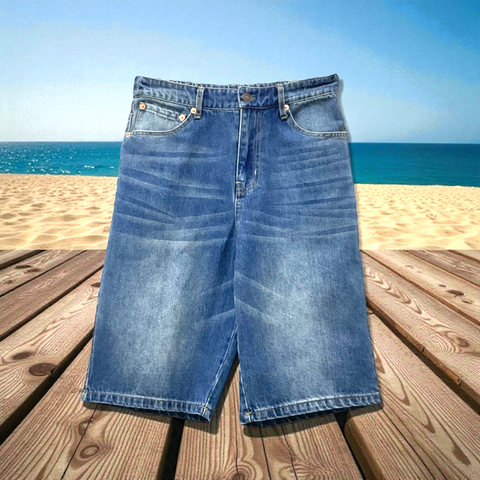 Patch Women Elastic Waist Denim Pants