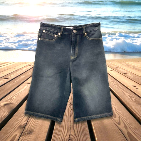 Patch Women Elastic Waist Denim Pants