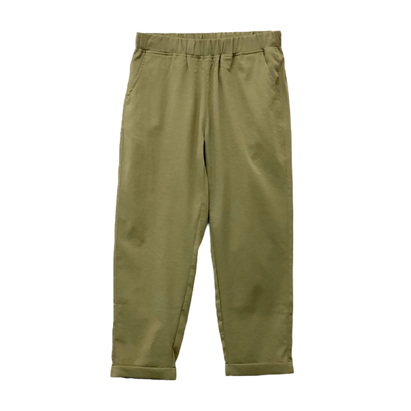 Patch Women Elastic Waist Light weight Ankle-Length Solid Pants