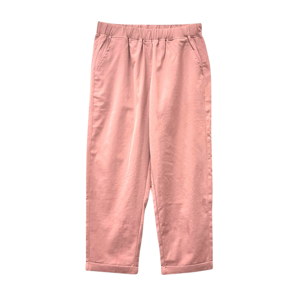 Patch Women Elastic Waist Light weight Ankle-Length Solid Pants