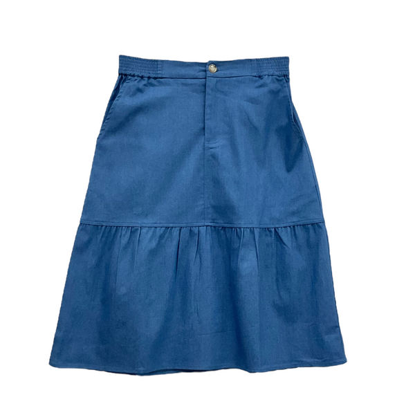 Patch Women Elastic High Waist Denim Skirt