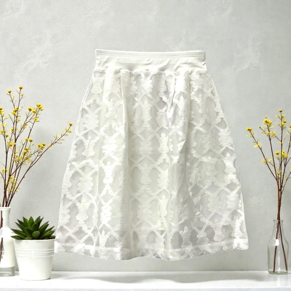 Patch Women Elastic High Waist Skirt