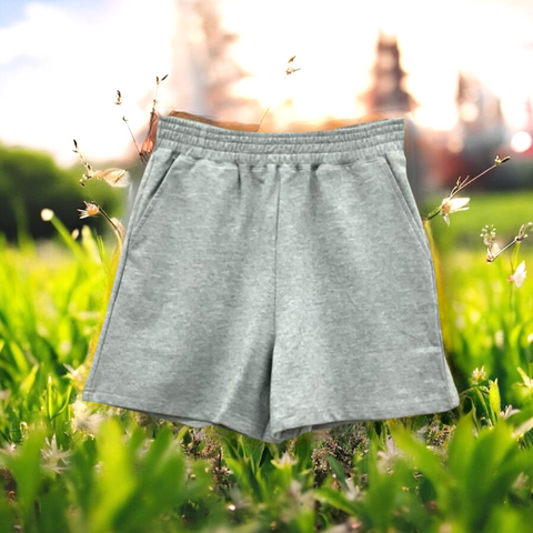Patch Women's Short Casual Pants Elastic Waist With Pockets
