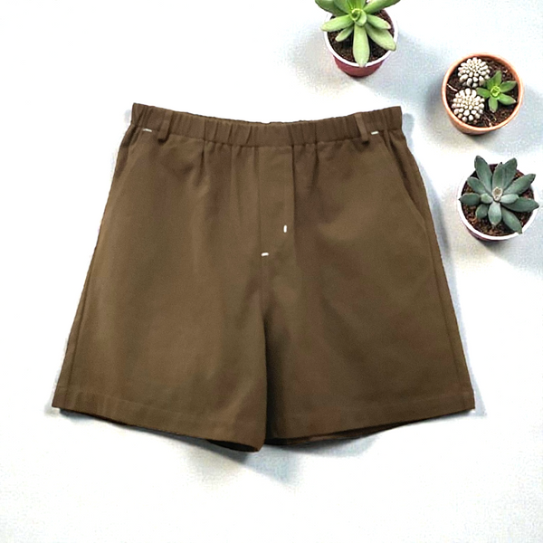 Patch Women Casual Short Elastic Waist With Pockets