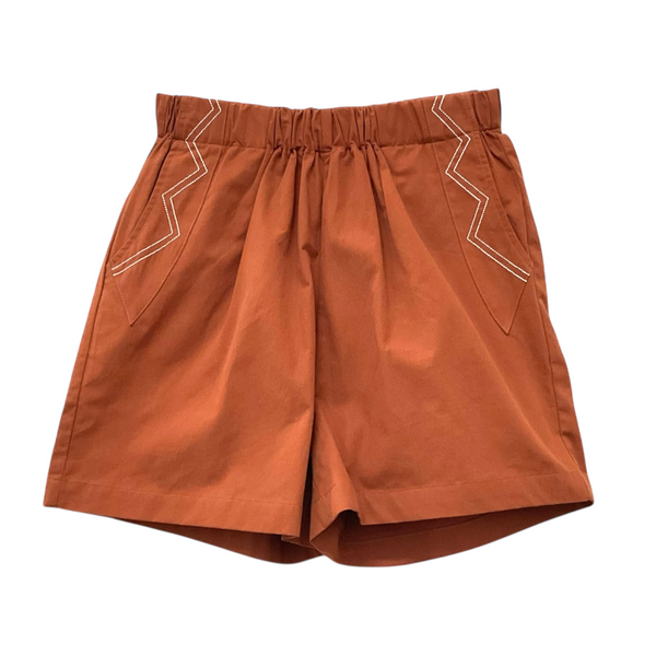 Patch Women Casual Short Elastic Waist With Pockets